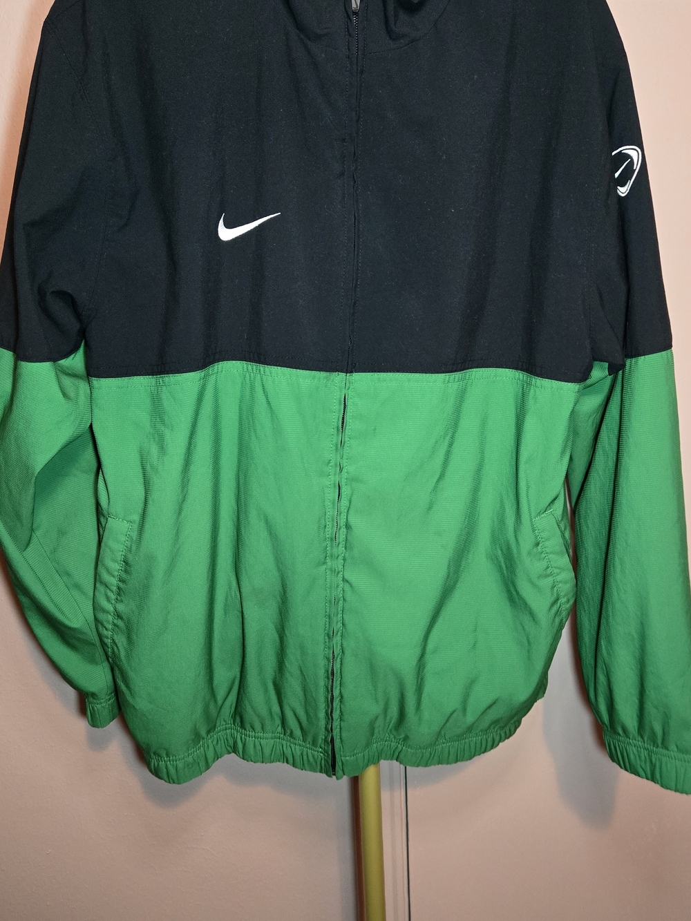 Nike Black and Green Colorblock Performance Jacket